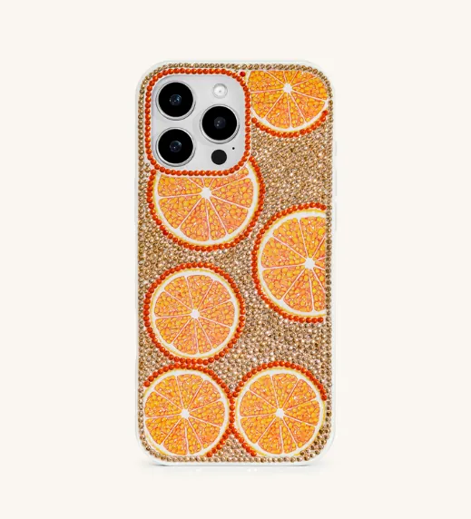 Orange Burst Bling Phone Case